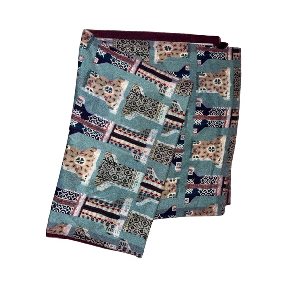 Franco Ferrari Patterned Scarf Blue Multi - Picture 1 of 7